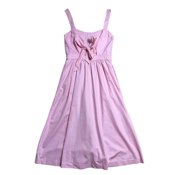 Madewell Pink Button Down Fleur Bow Back Midi Dress Womens US 4 - Picture 9 of 9